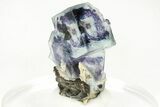 Purple Cubic Fluorite Crystals on Arsenopyrite - Yaogangxian Mine #215784-1